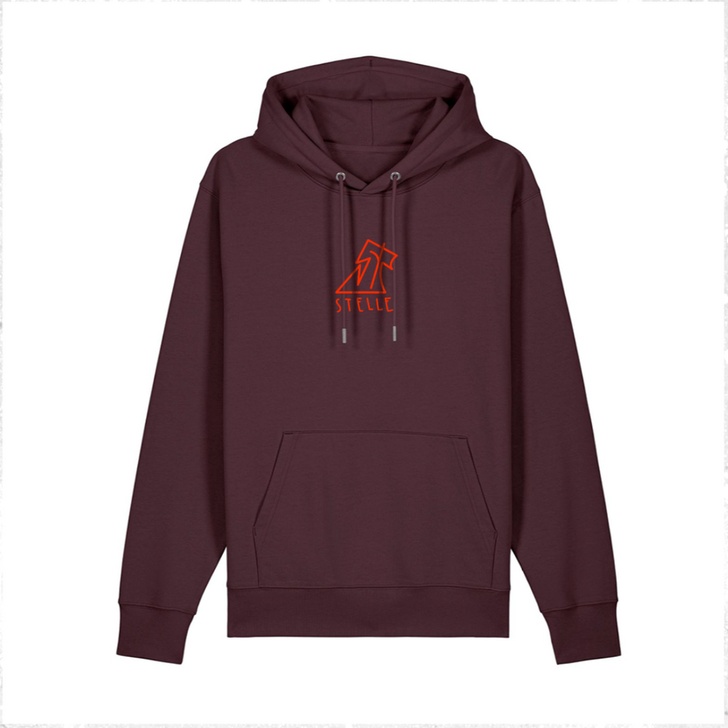 stelle hoodie pulli out of frame weinrot front